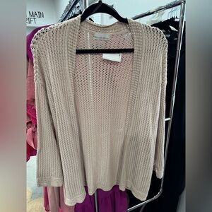 BE COOL Women's Beige Open Knit Cardigan